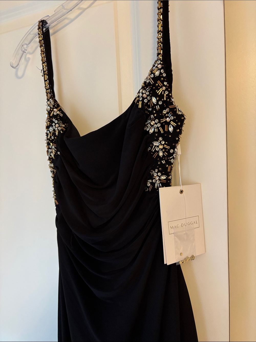 Mac Duggal Black Embellished Evening Dress